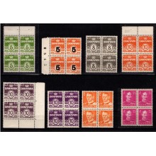 Danmark - Lot med forskellige 4-blokke - Postfriske.